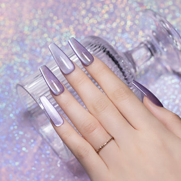 Lavender Holographic Shimmer Cat Eye Gel Nail Polish 15ml #072 - TPO & HEMA Free