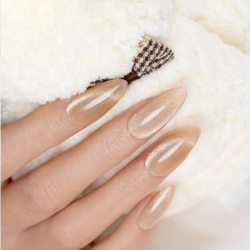 Flash Sale Golden Glow – Nude Velvet Cat Eye Gel Nail Polish 7.5ml #75 - Limited Time 57% OFF