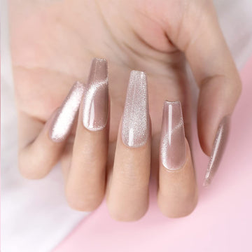Flash Sale Champagne Frost – Nude Velvet Cat Eye Gel Nail Polish 7.5ml #76 - Limited Time 57% OFF