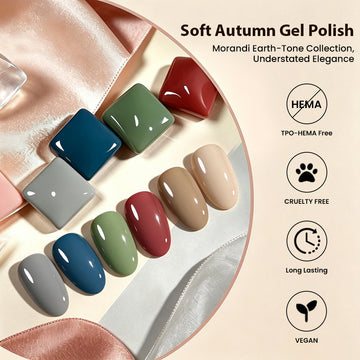 Muted Muse-6 Morandi Autumn Winter Colors Gel Polish Set -TPO HEMA Free 7.5ml