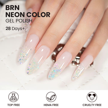 Spring Blossom- Rainbow Glitter Flakes Gel Polish Set 6 Colors 7.5ml