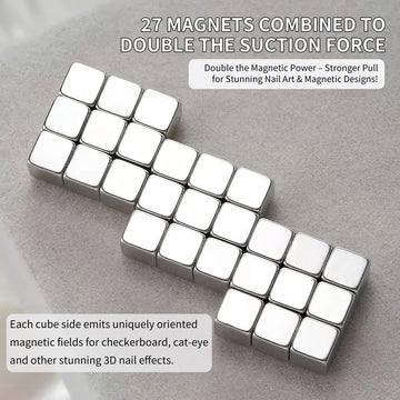 27-Piece Magnetic Cube Set – 3D Cat Eye Nail Design Kit