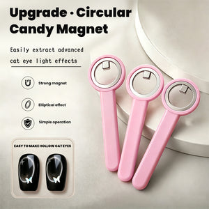 Upgraded Circular Candy Magnet, hollow cat eye nail art tool for creating elliptical effects with ease.