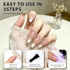 Low heat curing vs regular nail glue comparison - no tightening sensation