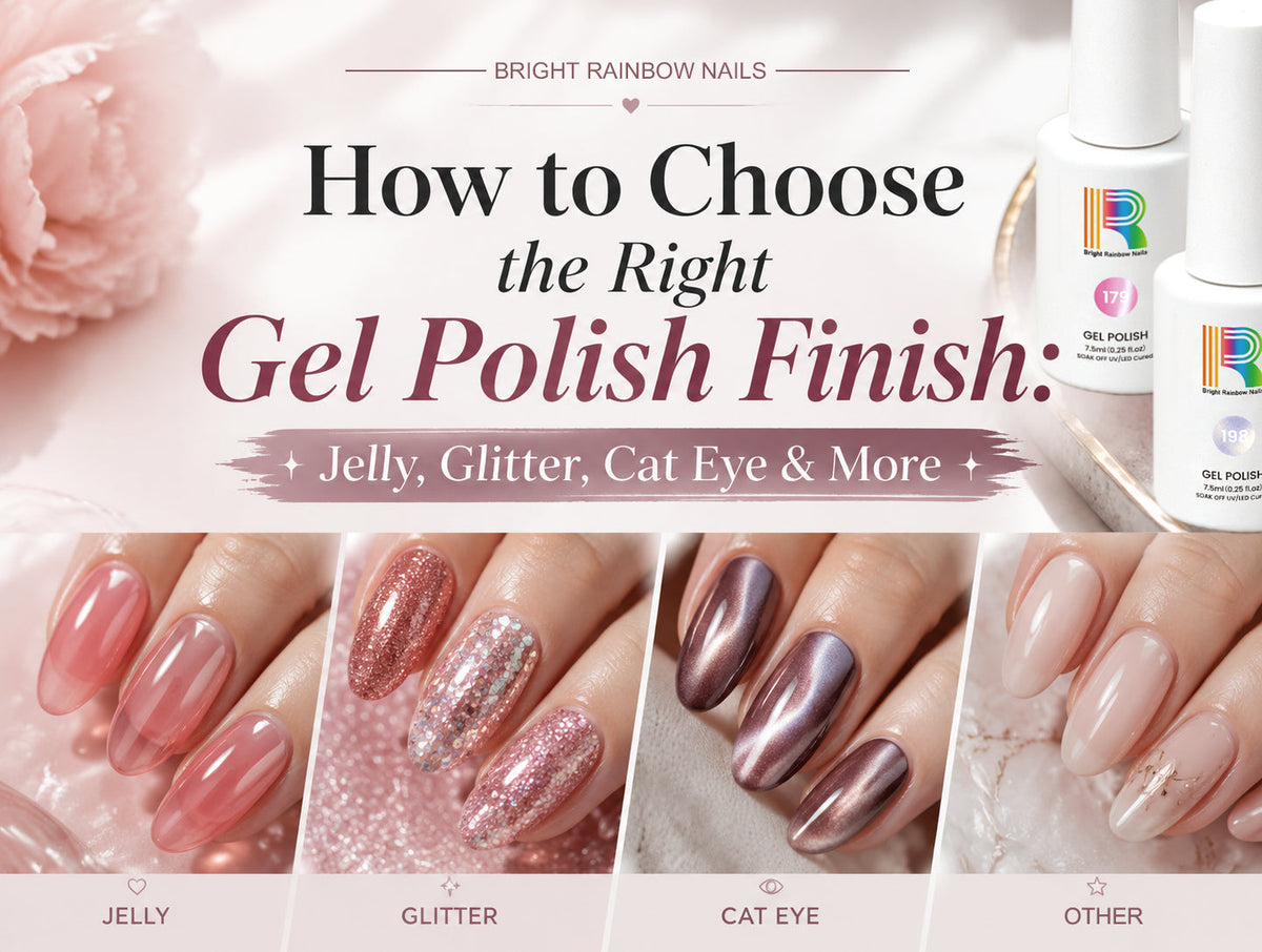 How to Choose the Right Gel Polish Finish: Jelly, Glitter, Cat Eye & More