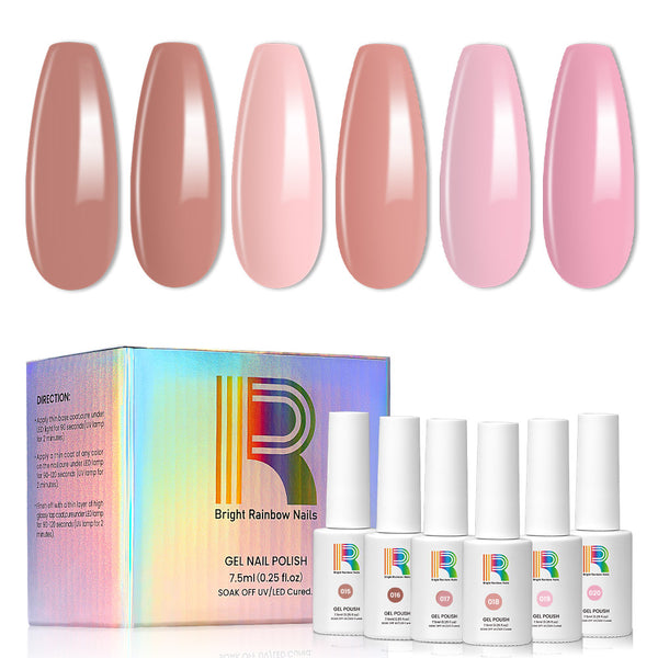 Warm Embrace - Nude Gel Nail Polish 6 Colors Set 7.5ml