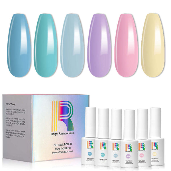 Spring Macaron Delight Gel Nail Polish 6 Colors Set 7.5ml