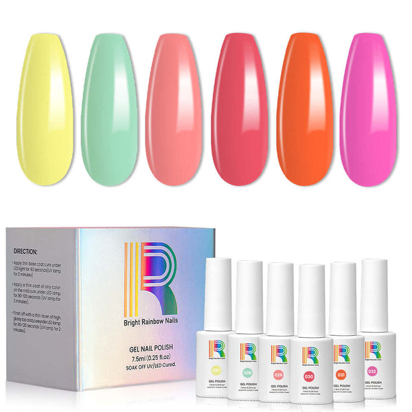 Citrus Sorbet - Gel Nail Polish 6 Colors Set 7.5ml