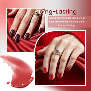 Classic Red Holiday Series Gel Nail Polish 6 Colors Set 7.5ml