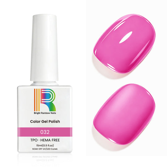 Fuchsia Pink Basic Colors Gel Nail Polish 15ml #032 - TPO & HEMA Free