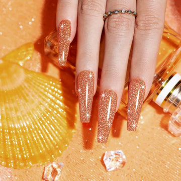 Flash Sale Gingerbread Glow – Reflective Glitter Gel Nail Polish 7.5ml #34 - Limited Time 57% OFF