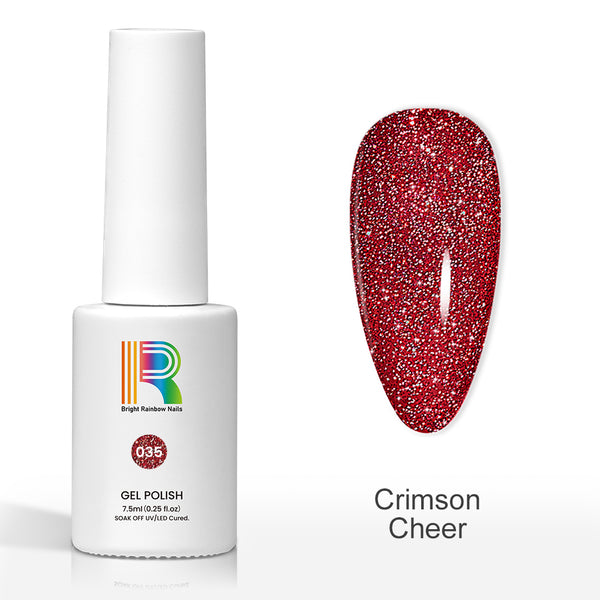 Crimson Cheer - Reflective Glitter gel nail polish 7.5ml #35