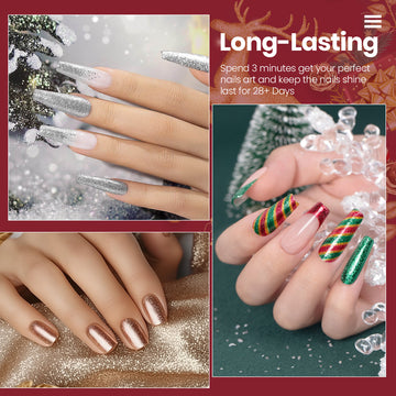Holiday Luxe - Christmas Matallic Glitter Gel Nail Polish 6 Colors Set 7.5ml