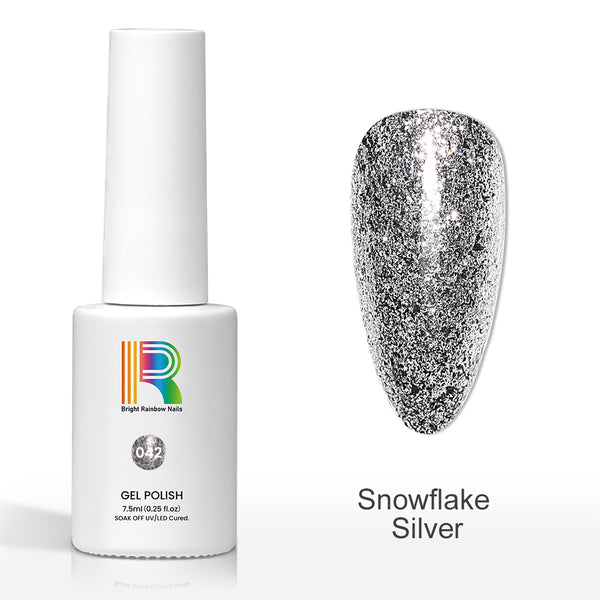 Snowflake Silver - Matallic Glitter gel nail polish 7.5ml #42