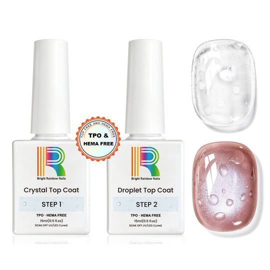 Raindrop Effect Top Coat Set Crystal & Droplet TPO HEMA Free 15ml