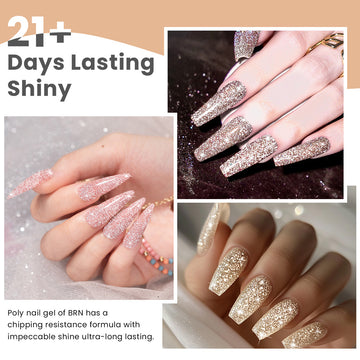 Sunlit Radiance - Glitter Gel Nail Polish 6 Colors Set 7.5ml