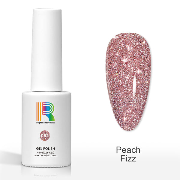 Peach Fizz - Reflective Glitter gel nail polish 7.5ml #52