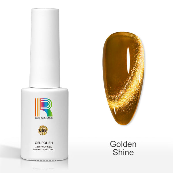 Golden Shine - Glitter Shiny Cat Eye Nail Gel Polish 7.5ml #58