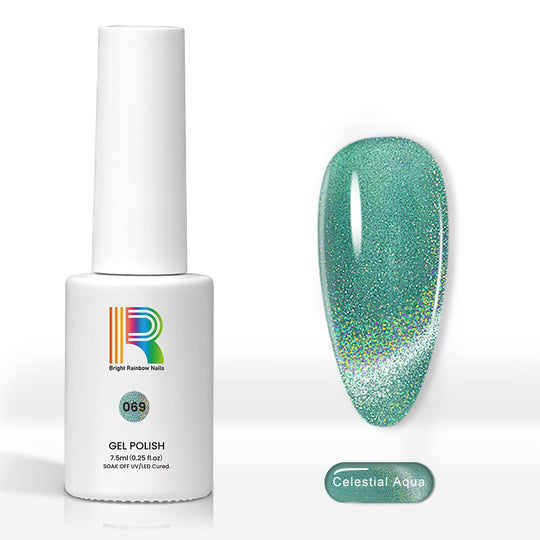 Flash Sale Celestial Aqua – Holographic Shimmer Cat Eye Gel Nail Polish 7.5ml #69 - Limited Time 57% OFF
