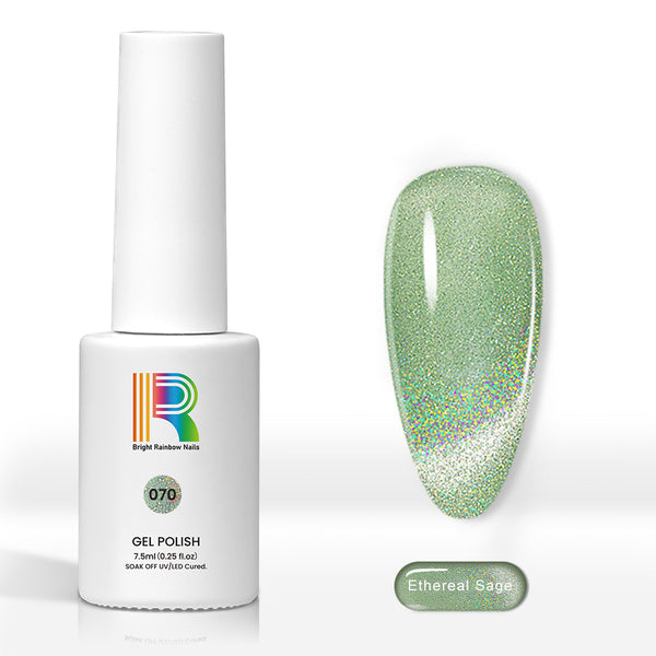 Ethereal Sage - Holographic Shimmer Cat Eye Nail Gel Polish 7.5ml #70