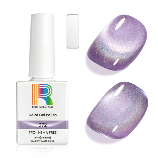 Lavender Holographic Shimmer Cat Eye Gel Nail Polish 15ml #072 - TPO & HEMA Free