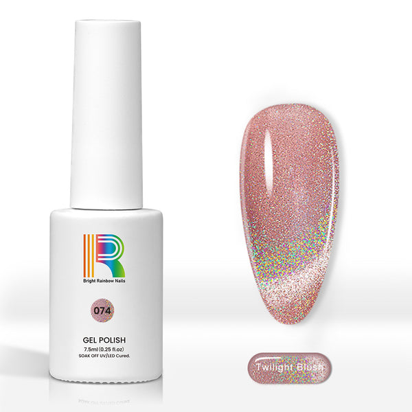 Twilight Blush - Holographic Shimmer Cat Eye Nail Gel Polish 7.5ml #74