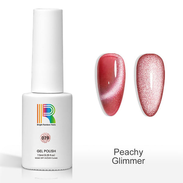 Peachy Glimmer - Nude Velvet Cat Eye Nail Gel Polish 7.5ml #79