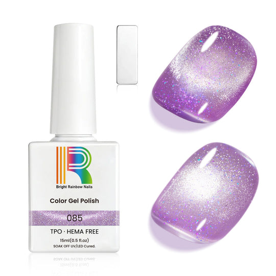 Lilac Sparkle Cat Eye Gel Nail Polish 15ml #085 - TPO & HEMA Free