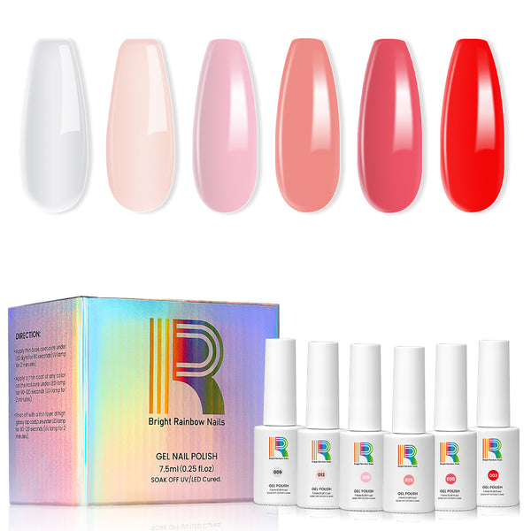 Bare Blush Series – Jelly Gel Polish 6-Colors Set 7.5ml