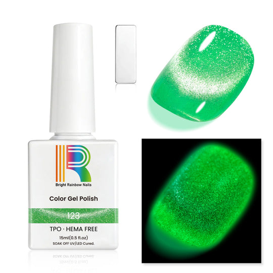 Emerald Green Glow in the Dark Gel Nail Polish 15ml #123 - TPO & HEMA Free