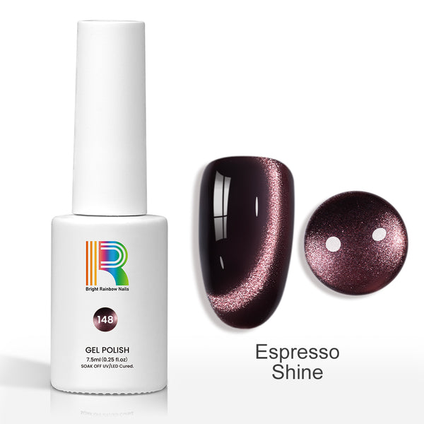 Espresso Shine – Deep Coffee Metallic Velvet Cat Eye Gel Nail Polish 7.5ml #148