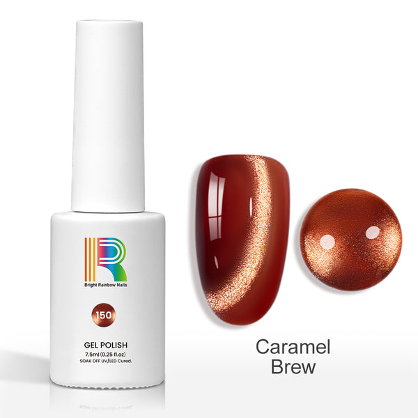 Caramel Brew – Copper Orange Glow Velvet Cat Eye Gel Nail Polish 7.5ml #150