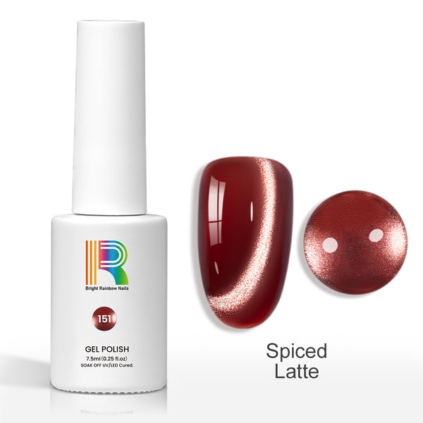 Spiced Latte – Cinnamon Red Sparkle Velvet Cat Eye Gel Nail Polish 7.5ml #151