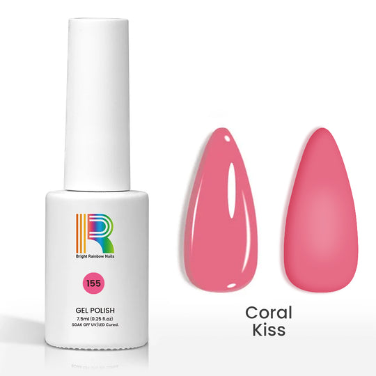 Flash Sale Coral Kiss – Warm Coral Pink Jelly Gel Polish 7.5ml #155 - Limited Time 57% OFF