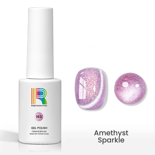 Flash Sale Amethyst Sparkle – Rich Violet Diamond Glitter Cat Eye Gel Polish 7.5ml #163 - Limited Time 57% OFF