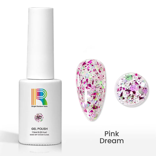 Flash Sale Pink Dream – Soft Pink Rainbow Glitter Gel Nail Polish 7.5ml #167 - Limited Time 57% OFF