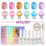Pastel Aura 6-Color Glass Cat Eye Gel Polish Set 7.5ml
