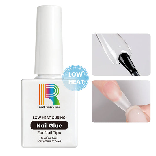 Bright Rainbow Nails Super Strong Nail Adhesive — Low Heat Curing Nail Glue Gel for Nail Tips, 15ml, soak-off UV/LED