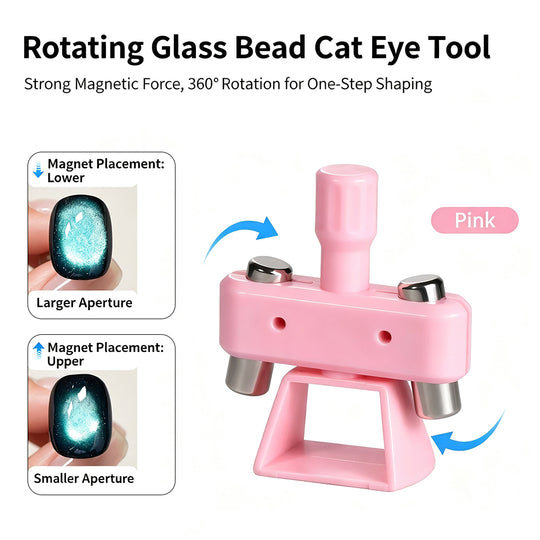 Rotating Glass Bead Cat Eye Tool | 360° Rotation Strong Magnet for Halo Cat Eye Nails