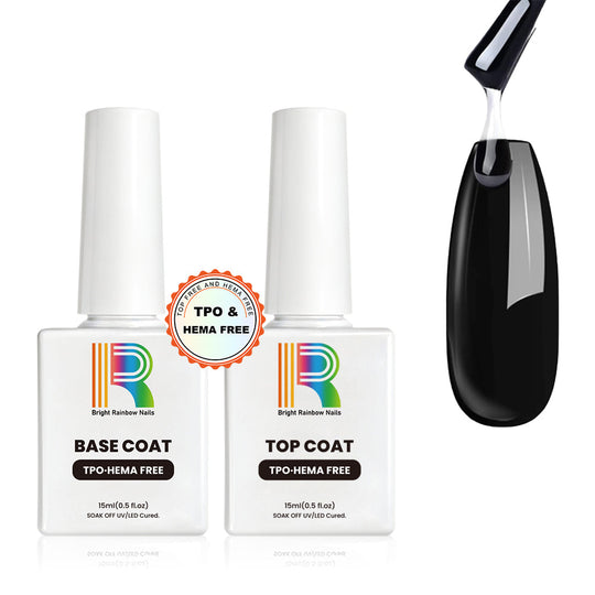 Base coat comparison — Bright Rainbow Nails vs generic, showing protection and easy brush application