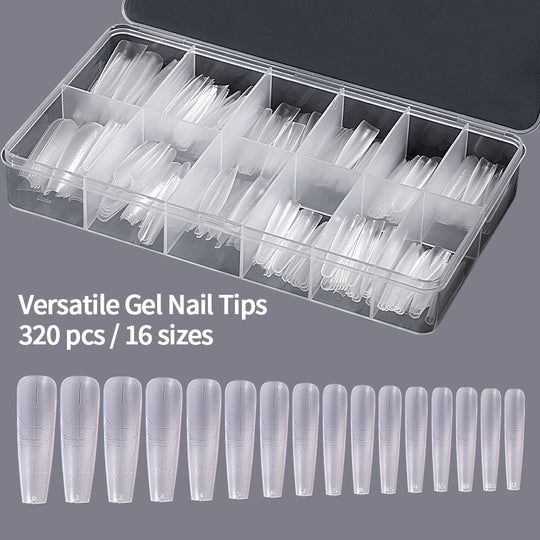 Versatile Gel Nail Tips – 320pcs Full Cover Tips (16 Sizes)