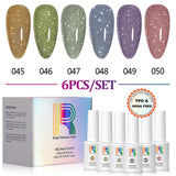 Enchanted Blooms - Glitter Gel Nail Polish 6 Colors Set 7.5ml