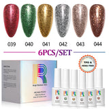 Holiday Luxe - Christmas Matallic Glitter Gel Nail Polish 6 Colors Set 7.5ml