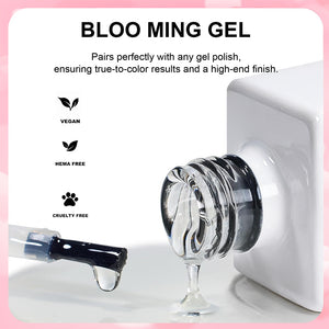 Blooming Gel pairs perfectly with any gel polish ensuring true-to-color results and high-end finish with vegan, HEMA free, cruelty free certification