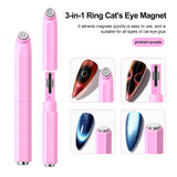 3-in-1 Ring Cat's Eye Magnet Nail Wand - Multi-Effect Magnetic Nail Art Tool