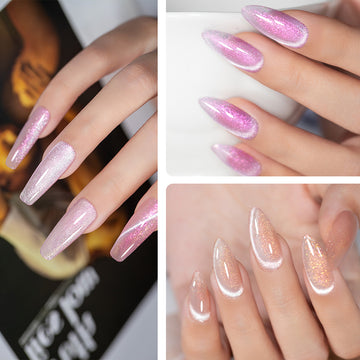 Romantic Blush- Pink to Purple Ombre Velvet Cat Eye Gel Polish Set 6 Colors 7.5ml
