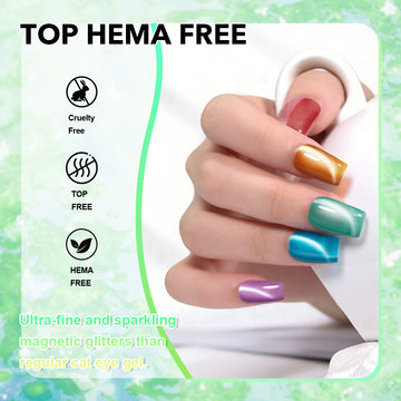 Pastel Aura 6-Color Glass Cat Eye Gel Polish Set 7.5ml