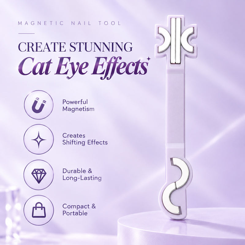 S Ribbon Cat Eye Magnet Stick showcasing dual-end cat eye nail magnet for stunning nail art effects.