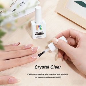 Bright Rainbow Nails Top Coat high-gloss shine finish sealing gel polish for shiny, chip-proof, peel-resistant manicure
