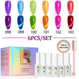 Festival Sparkle Carnival -  9D Neon Cat Eye Gel Polish 6 Colors Set 7.5ml